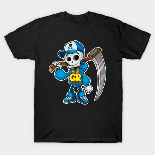 Little Grim Reaper Halloween Outline T-Shirt